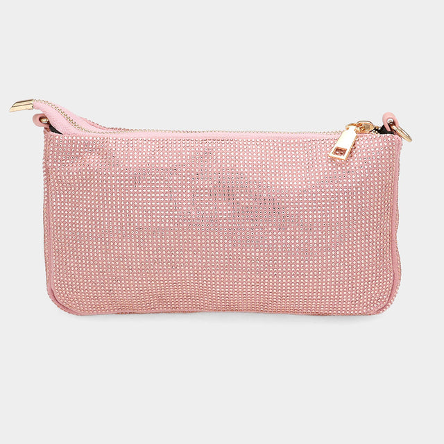 Madeline Love Pink Bling Studded Flat Crossbody Bag - Bags & Wallets