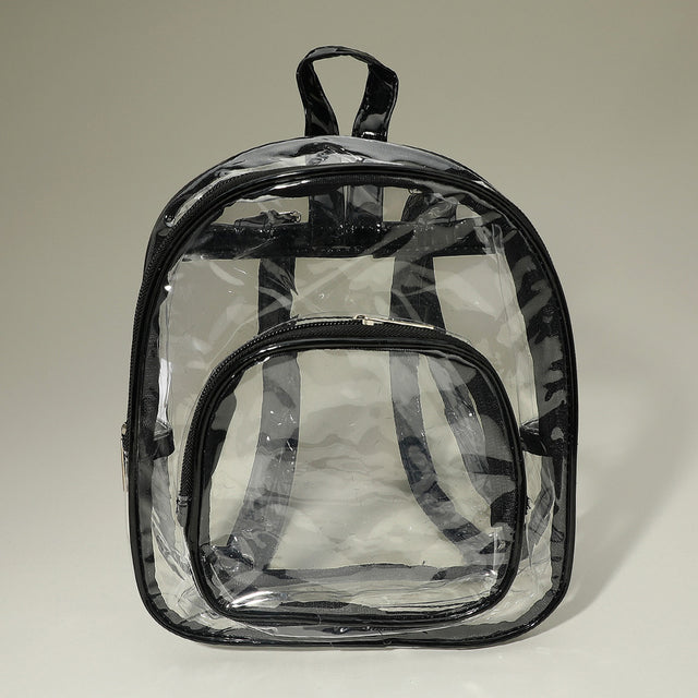 Madeline Love Black, Clear Front Pocket Transparent Backpack Bag - Bags & Wallets
