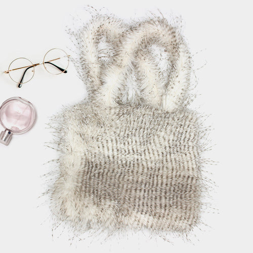 Furry Faux Fur Tote Bag - Multi