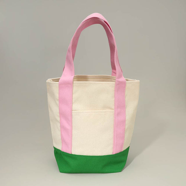 Madeline Love Pink&Green Classic Canvas Tote Bag - Bags & Wallets
