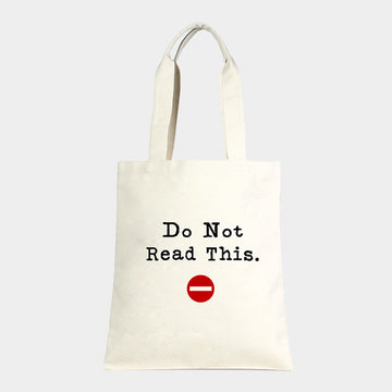 Madeline Love Ivory Do not Read This _ Cotton Canvas Eco Shopper Bag - Bags & Wallets