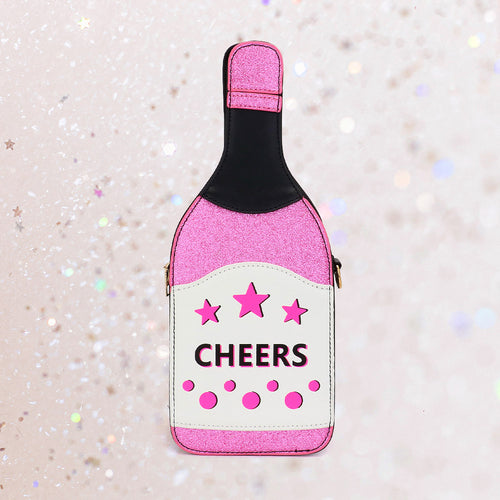 CHEERS Message Bottle Shaped Crossbody Bag - Pink