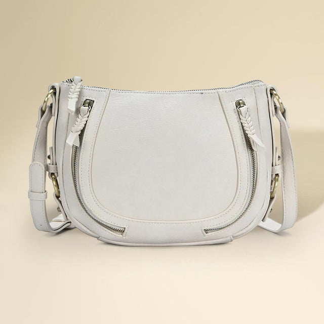 Madeline Love Cream Faux Leather Compact Crossbody Bag - Bags & Wallets
