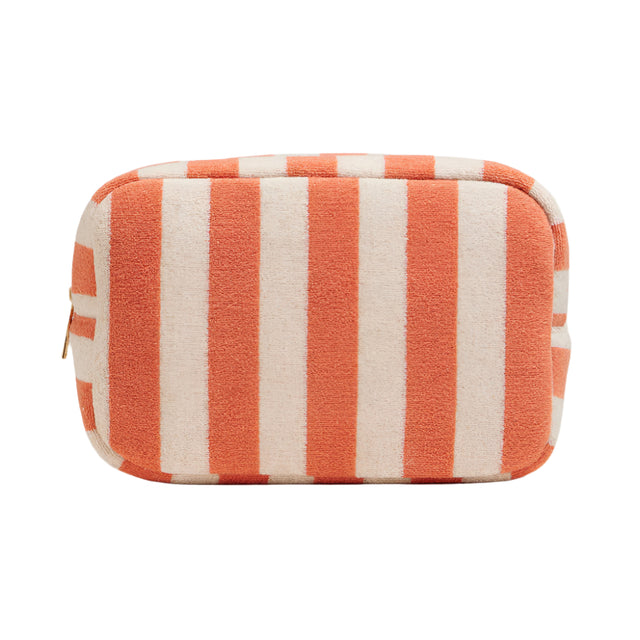 Striped Pattern Cosmetic Pouch Bag - Coral - Pouch Bag