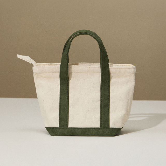 Madeline Love Olive Green Mini Multi Purpose Compact Canvas Tote Bag - Bags & Wallets