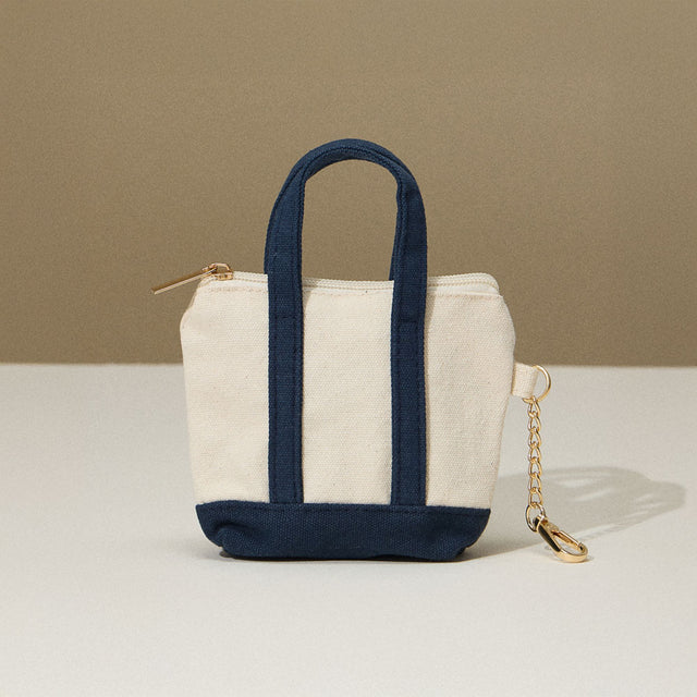 Madeline Love Navy Mini Canvas Pouch Bag / Bag Charm - Bags & Wallets