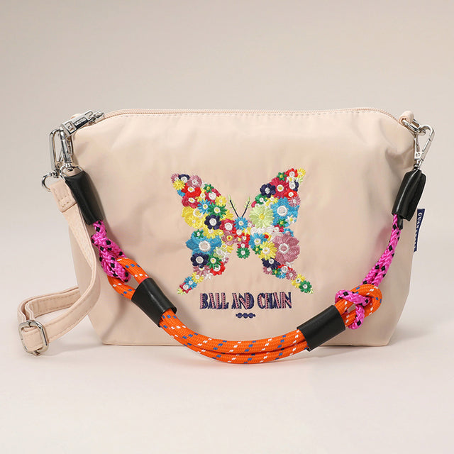 Madeline Love Ivory Flower Butterfly Embroidered Character Shoulder Bag - Bags & Wallets