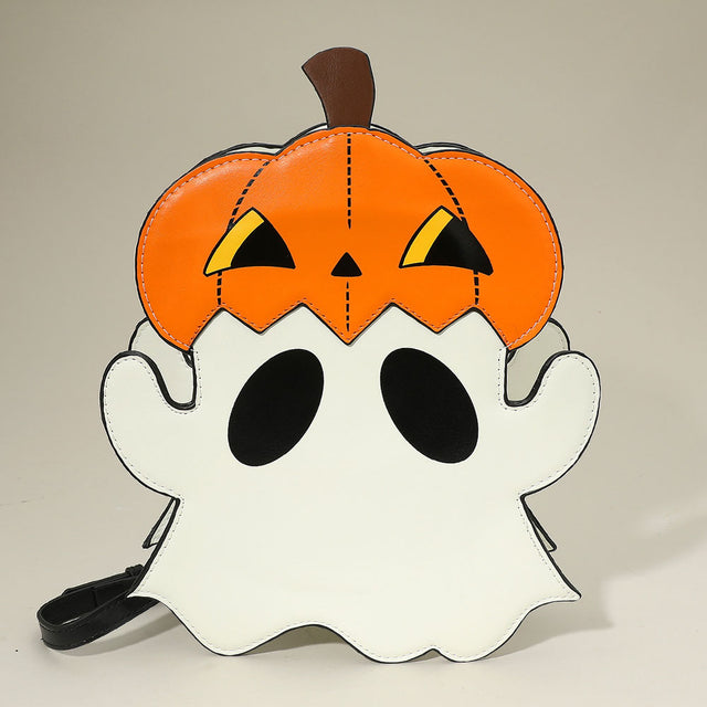 Multi Faux Leather Halloween Pumpkin Ghost Crossbody Bag
