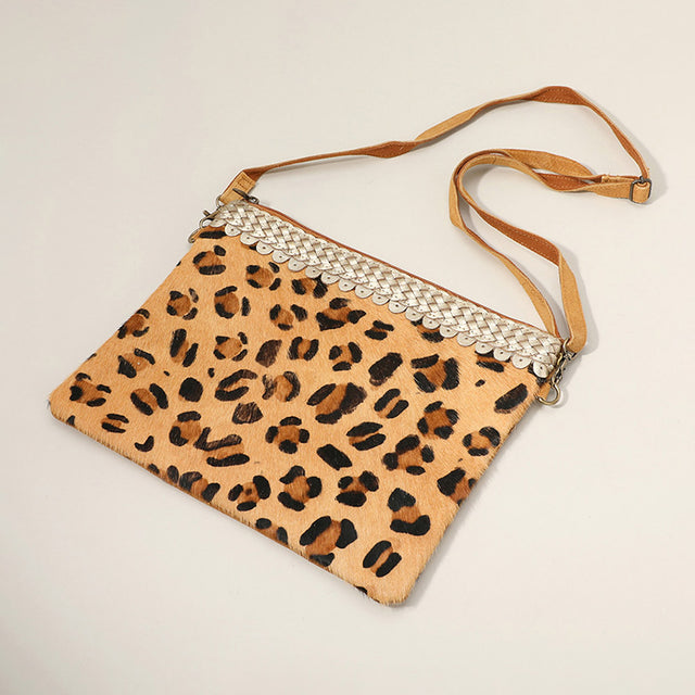 Madeline Love Leopard Leopard Patterned Genuine Leather Crossbody Bag - Bags & Wallets