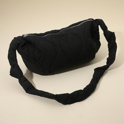Quilted Shoulder Bag Crossbody Bag - Black