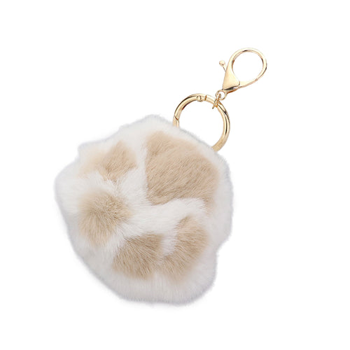 Charm para bolso con forma de pata de piel sintética - Clear White