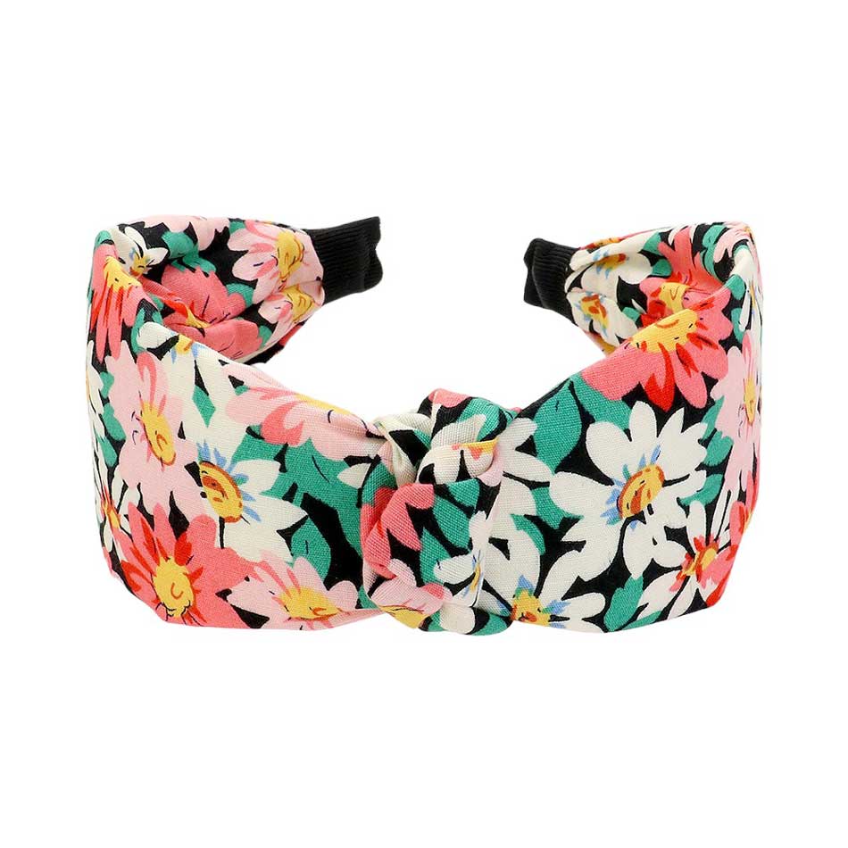 Flower Pattern Printed Knot Headband, is a stylish and versatile accessory. Made with a beautiful flower pattern, Its secure knot design ensures a comfortable and secure fit for all-day wear. Elevate your style with this must-have headband. Perfect gift for fashion-loving individuals of any age group.