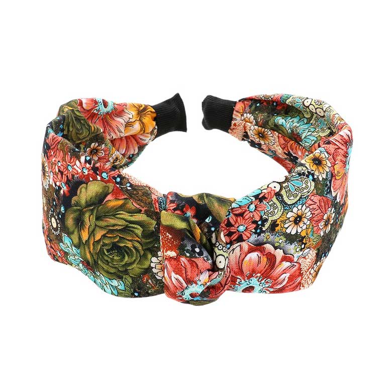 Multi Flower Pattern Printed Knot Headband, is a stylish and versatile accessory. Made with a beautiful flower pattern, Its secure knot design ensures a comfortable and secure fit for all-day wear. Elevate your style with this must-have headband. Perfect gift for fashion-loving individuals of any age group.