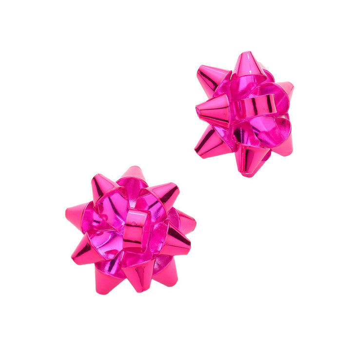 Fuchsia Christmas Gift Bow Stud Earrings, enhance your beauty and make a beautiful & unique outlook with these stud earrings. These earrings are the perfect choice for this festive season, especially this Christmas. Perfect Gift for December Birthdays, Christmas, Stocking Stuffers, Secret Santa, BFF. Merry Christmas.