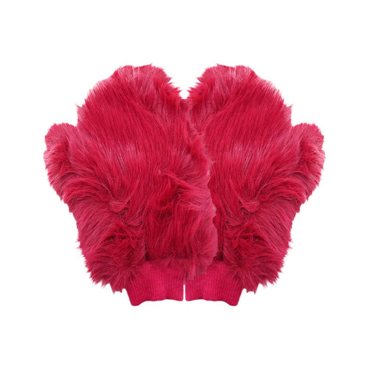 Fuchsia-Faux Fur Mitten Gloves, Perfect winter accessory for keeping your hands warm and stylish. Made with high-quality faux fur, these gloves provide exceptional warmth and comfort. With a versatile design that combines the benefits of both mittens and gloves, these  Gloves are essential for any cold weather wardrobe