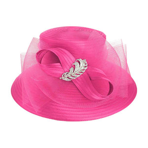 Fuchsia Rhinestone Embellished Feather Accented Mesh Bow Dressy Hat,  this hat will be perfect for  Tea Parties, Concerts, Evening Wear, Ascot, Races, Photo Shoots, etc. It perfect choice as a gorgeous gift for a mother, sister, grandmother, wife, daughter, or girlfriend on Birthday or at Christmas.