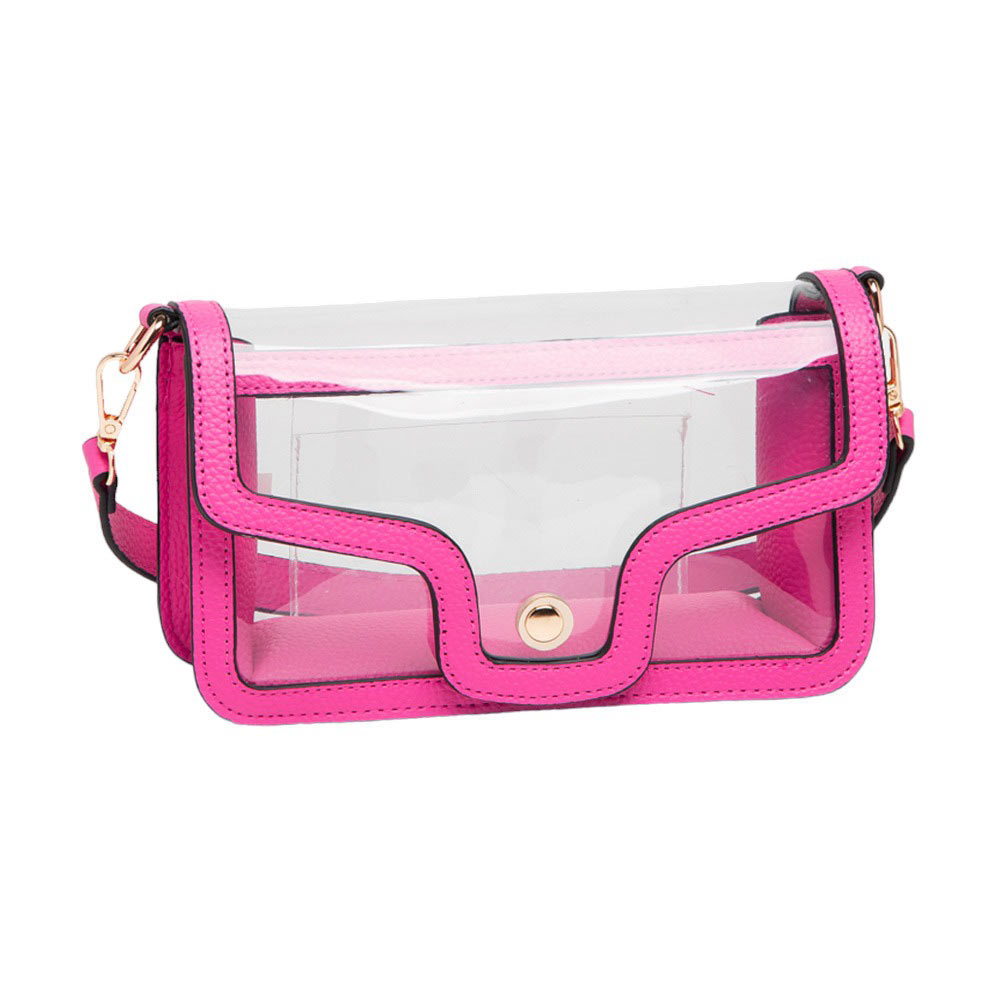 Fuchsia Solid Faux Leather Transparent Rectangle Shoulder Bag, is sophisticated and stylish. Crafted with durable, high-quality faux leather, it features a transparent rectangular shape for a chic look. Carry it to your next dinner date or social event to add a touch of elegance. Perfect Gift for fashion enthusiasts.