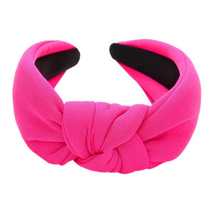 Fuchsia Solid Knot Burnout Headband, create a natural & beautiful look while perfectly matching your color with the easy-to-use solid knot headband. Push your hair back and spice up any plain outfit with this knot headband! 