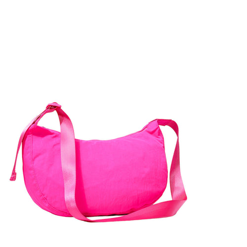 Women's Solid Nylon Sling Bag Crossbody - Fuchsia