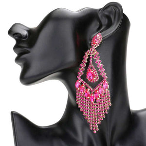 Fuchsia Teardrop Crystal Rhinestone Chandelier Evening Earrings, are an elegant accessory for any special occasion. With its unique design, these earrings feature a beautiful combination of crystals and rhinestones. Awesome gift for birthdays, anniversaries, Valentine’s Day, or any special occasion. 