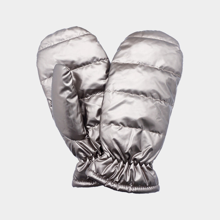 Copper Shiny Puffer Mitten Gloves