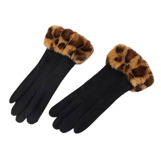 Black Stylish winter gloves designed with a soft, elevated cuff detail for a refined seasonal look. Ideal for everyday wear, gifting, or boutique displays, these gloves pair effortlessly with cold-weather outfits while offering a polished balance of comfort, warmth, and fashion-forward appeal.