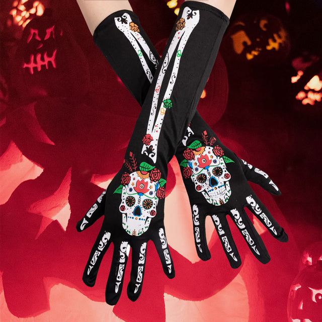 Madeline Love Black Day of The Dead Skull Skeleton Gloves - Jewelry