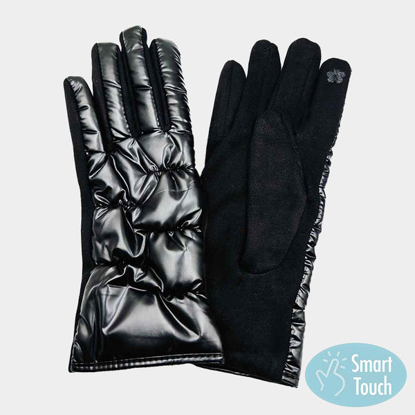Black Puffer Smart Touch Gloves