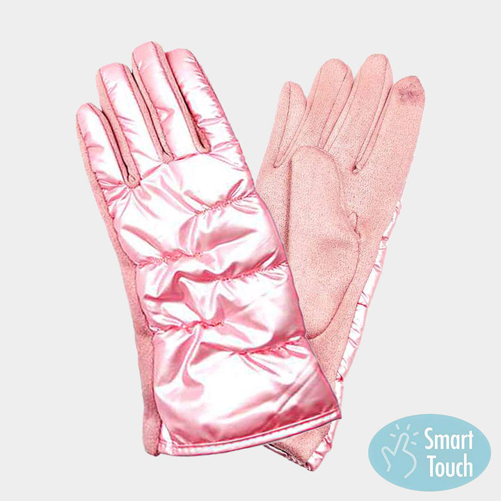 Pink Puffer Smart Touch Gloves