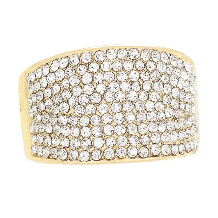 Black Crystal Rhinestone Pave Stretch Ring is the perfect accessory to spice up any outfit. Its dazzling design is sure to make a statement, while its stretchable design allows for easy wearing. Elevate your look with this stunning ring. Excellent match with any kind of wardrobe. An ideal gift for friends and family.