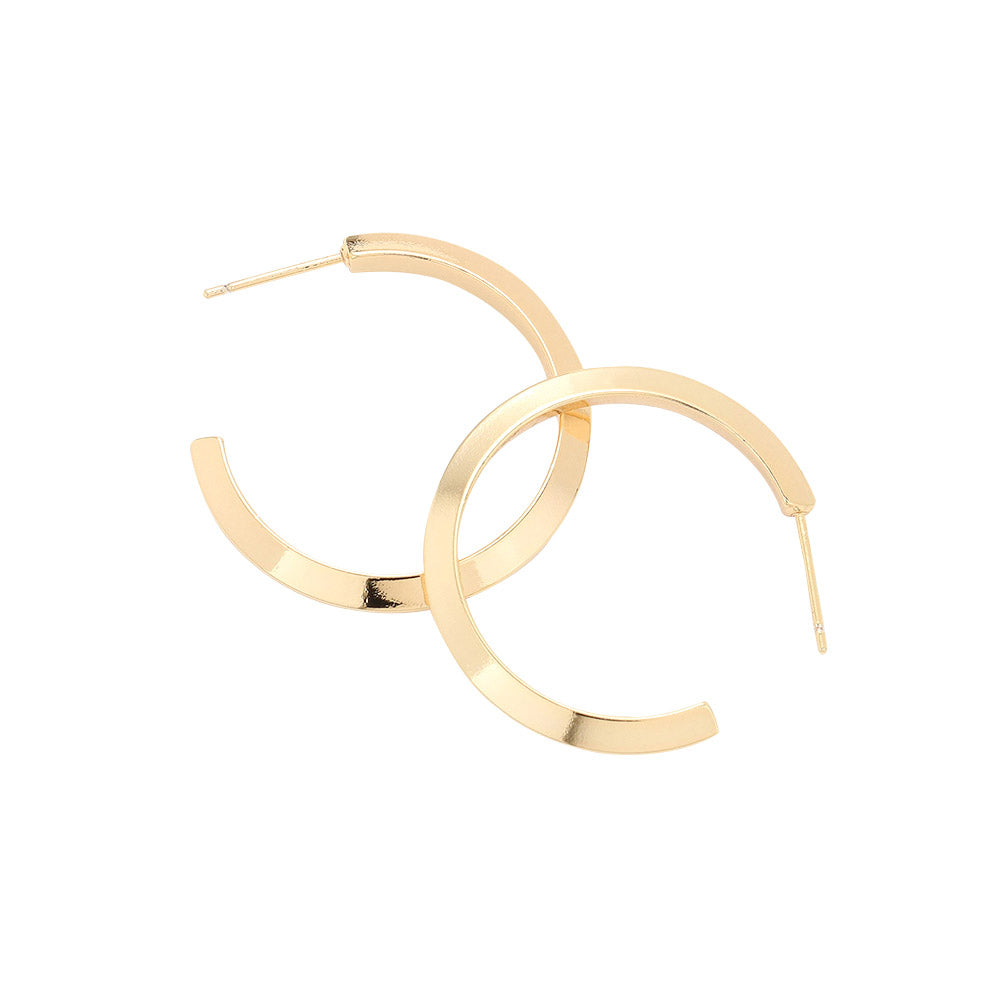 Gold 1.2 Inch Brass Metal Hoop Earrings, enhance your attire with these brass metal hoop earrings to show off your fun trendsetting style. Turn your ears into a chic fashion statement with these brass metal hoop earrings! An excellent choice for wearing at outings, parties, events, or any meaningful occasion.
