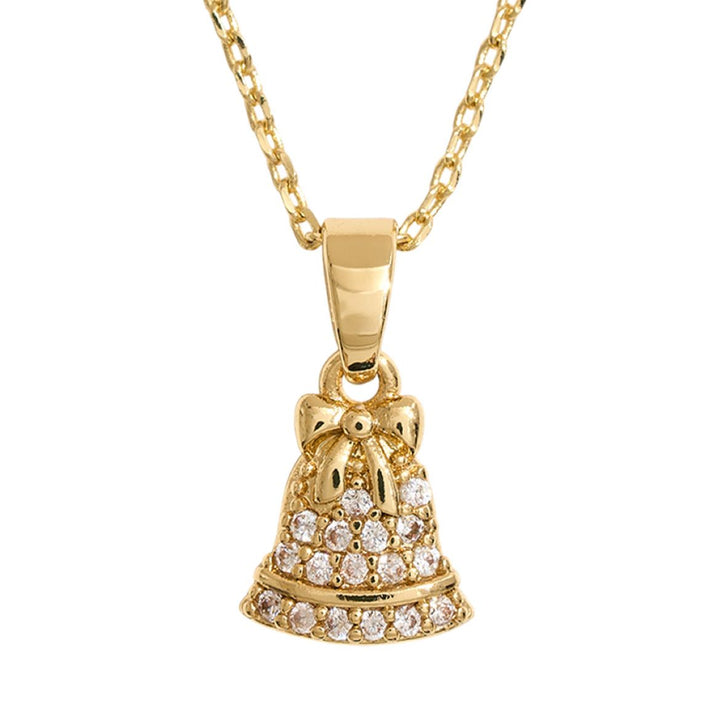 Celebrate the season with this festive bell pendant necklace, beautifully detailed with shimmering accents and a charming bow design. Perfect for holiday wear or as a thoughtful gift, this elegant piece adds timeless sparkle and cheerful style to any jewelry collection.