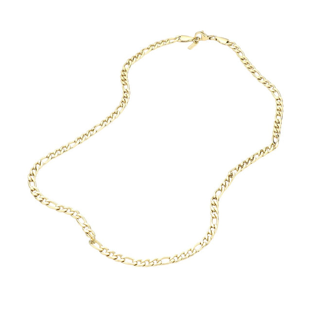 Gold 16 inch, 4mm Stainless Steel Figaro Chain Necklace is a sleek and durable accessory for any outfit. Made from high-quality stainless steel, it offers both strength and style. Its 16-inch length is perfect for everyday wear, while the 4mm thickness adds subtle dimension. Elevate your look with this classic and versatile chain.