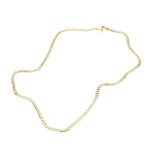 Gold 18-inch, 4mm stainless steel diamond-cut Cuban chain necklace is a versatile and durable accessory. Its unique diamond-cut design adds dimension and shine to any outfit, making it a stylish addition to any jewelry collection. Made from stainless steel, this necklace is also rust and tarnish resistant, ensuring long-lasting wear.