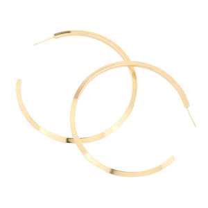 Gold 2.3 Inch Brass Metal Hoop Earrings, enhance your attire with these brass metal hoop earrings to show off your fun trendsetting style. Turn your ears into a chic fashion statement with these brass metal hoop earrings! An excellent choice for wearing at outings, parties, events, or any meaningful occasion.
