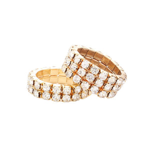 Gold 2PCS Rhinestone Stretch Rings, are beautifully crafted design that adds a gorgeous glow to your special outfit. These rhinestone stretch rings fit your lifestyle on special occasions! It is a good choice for engagement or wedding or anniversary gifts. And also the ideal gift for your loved ones or any person.