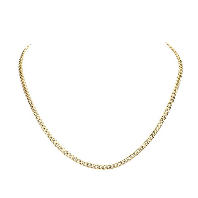 Gold 6 Diamond Cut Stainless Steel 18 Inch 4mm Cuban Chain Necklace is a versatile and stylish addition to any jewelry collection. Made with high-quality stainless steel, it boasts a modern and sleek design, perfect for everyday wear. The diamond-cut details add a touch of elegance and shine, making it a must-have accessory. 
