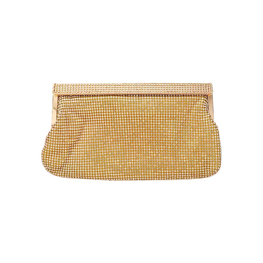 Gold Bling Evening Clutch Crossbody Bag, is a luxurious and versatile accessory, perfect for any formal occasion. Crafted from durable satin, it features a sparkling design for a show-stopping effect. With an adjustable shoulder strap for crossbody wear, it's an ideal piece to carry your essentials in style. 
