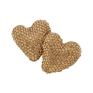 Gold Bling Heart Earrings, are fun handcrafted jewelry that fits your lifestyle, adding a pop of pretty color. Take your love for statement accessorizing to a new level of affection with these beautiful earrings! Highlight your appearance, and grasp everyone's eye at any party or any occasion. Great gift idea for loving one