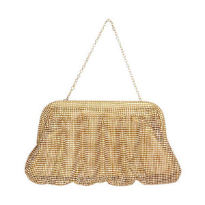 Gold Bling Pleated Evening Clutch Tote Crossbody Bag, features a stylish design and superior quality. Its pleated exterior provides a unique look while its glistening gives it an elegant touch. Perfect gift ideas for a Birthday, Holiday, Christmas, Anniversary, Valentine's Day, or any special occasion.