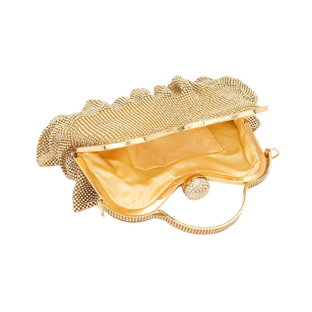 Gold Bling Pleated Evening Tote Crossbody Bag is a perfect accessory for special occasions. Its stylish pleated design coupled with its clasp closure provides secure storage for small items while making a fashion statement, Its sturdy construction and adjustable straps make it a stylish and practical choice for any event.