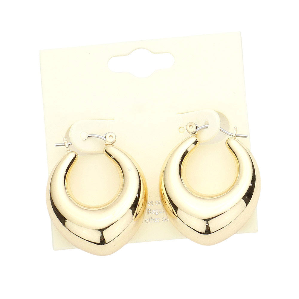 Rhodium Bold Metal Abstract Hoop Pin Catch Earrings, Make a statement with these Earrings. Crafted from durable metal with a sleek abstract design, these earrings are perfect for adding the perfect touch of impact. The pin catch closure ensures a secure and comfortable fit. An ideal gift choice for friends, and family members.