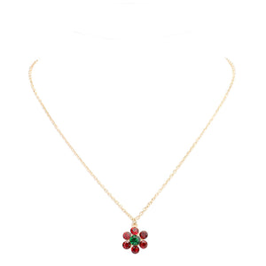 Gold Bubble Stone Flower Pendant Necklace, is beautifully designed with a flower & leaf theme that will make a glowing touch on everyone. Fabulous fashion and sleek style add a pop of pretty color to your attire. Perfect gift accessory for especially Christmas to your friends, family, and the persons you love.