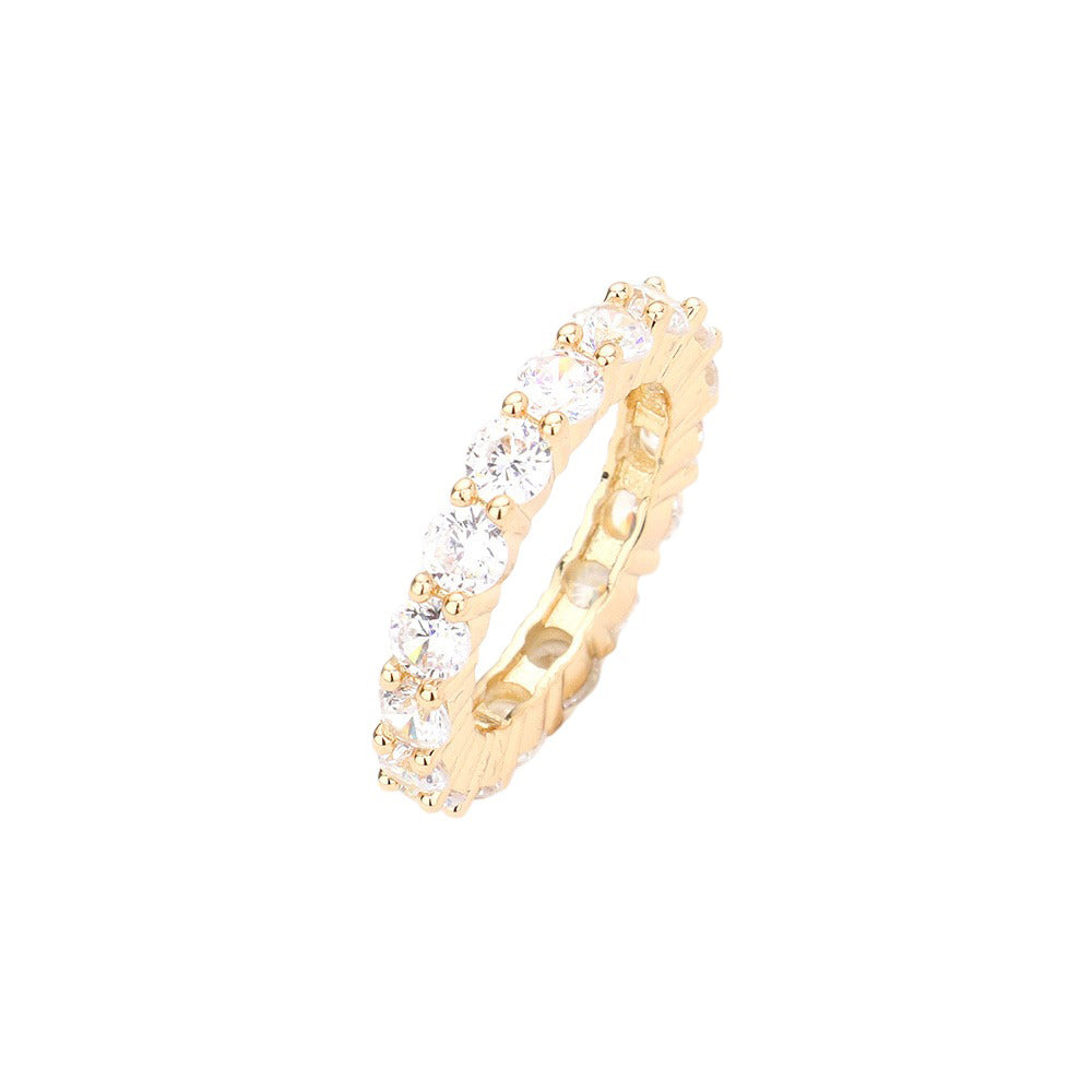 Multi CZ Round Accented Band Ring, offers a stunning addition to any jewelry collection with its delicate design. Featuring a polished round band studded with glittering CZ stones, this ring provides subtle sparkle and eye-catching dimension. The perfect accessory to complete your outfit for any special occasion or making a …