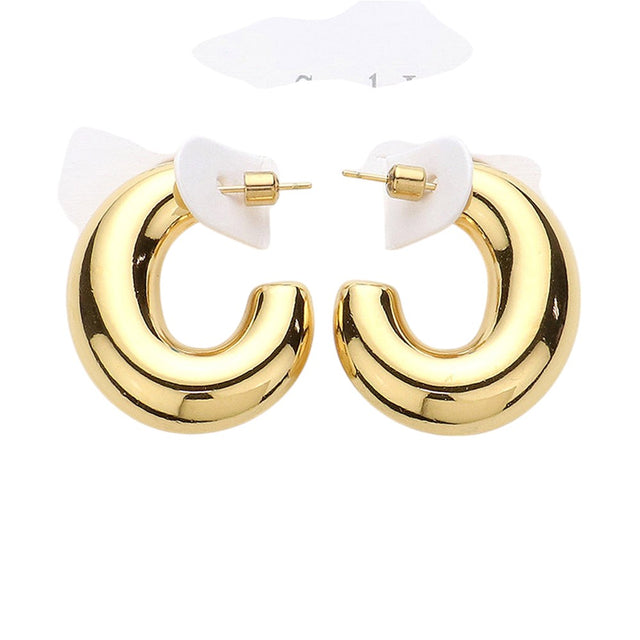 Gold Chunky Stainless Steel Hoop Earrings are a must-have for any jewelry collection. Made of durable stainless steel, they are both stylish and long-lasting. The chunky design adds a touch of modern flair to any outfit. These earrings are the perfect accessory for a bold and confident look.