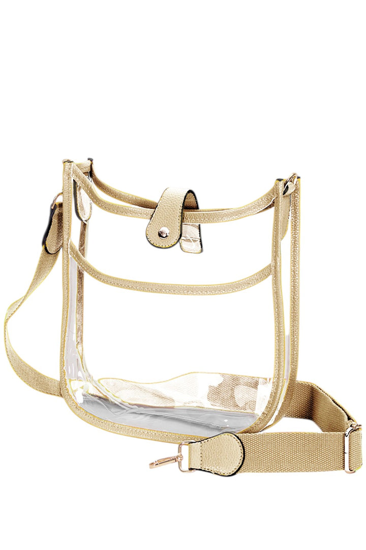 Clear Stadium Concert Crossbody Bag is expertly crafted to comply with strict venue security policies, featuring a fully transparent design for quick inspection. Its lightweight, durable construction ensures comfort and longevity, while the adjustable crossbody strap provides a secure, hands-free fit. Perfectly sized to hold essentials like tickets, phones, and wallets, this bag combines practicality with convenience for seamless access at concerts and stadium events.