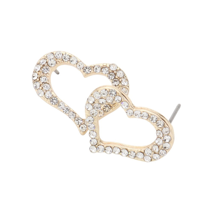 Gold Crystal Heart Cut-Out Stud Earrings bring a touch of elegance to any outfit. Crafted with high-quality crystal, they sparkle beautifully and capture attention. Featuring a delicate heart cut-out design, these versatile earrings are suitable for any occasion.