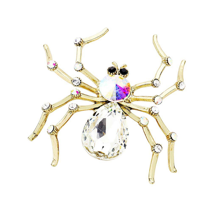 Gold-Crystal Spider Pin Brooch is crafted with sparkling crystals, adding a touch of sophistication to any outfit. The intricate design and attention to detail make it a must-have for any accessory collection. Elevate your style with this stunning brooch.