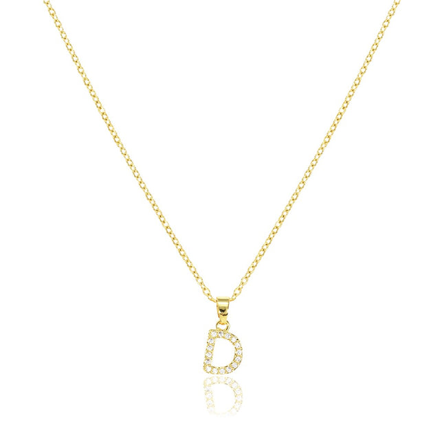 Gold D Stainless Steel CZ Stone Paved Monogram Pendant Necklace is a stunning addition to any jewelry collection. Crafted with high-quality stainless steel, this necklace features sparkling cubic zirconia stones and a personalized monogram pendant. Elevate your style with this timeless and elegant necklace.