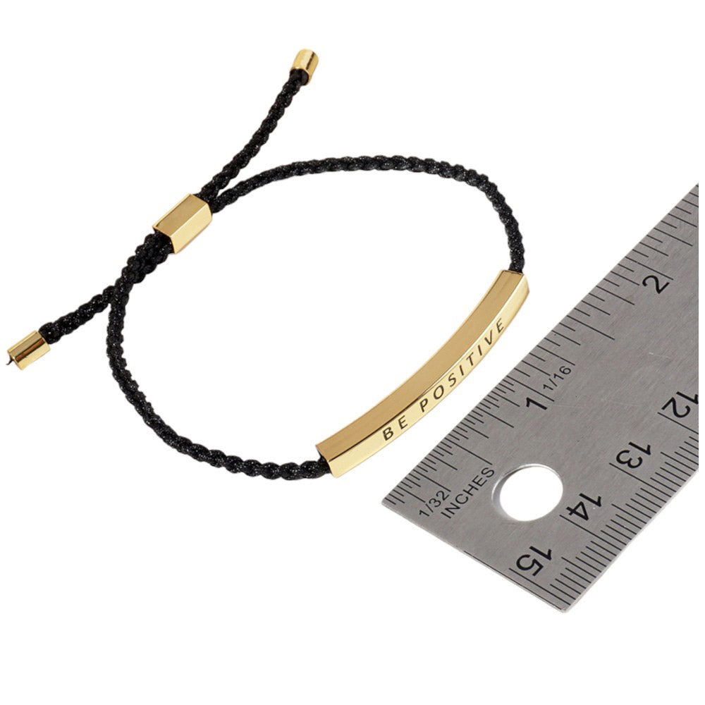 Gold-Dipped BEST SISTER Message Bar Pointed Rope Adjustable Cinch Pull Tie Bracelet is a thoughtful and stylish gift for your beloved sister. The adjustable cinch pull tie design ensures a perfect fit, while the dipped bar showcases the loving message. A perfect blend of fashion and sentimentality.  